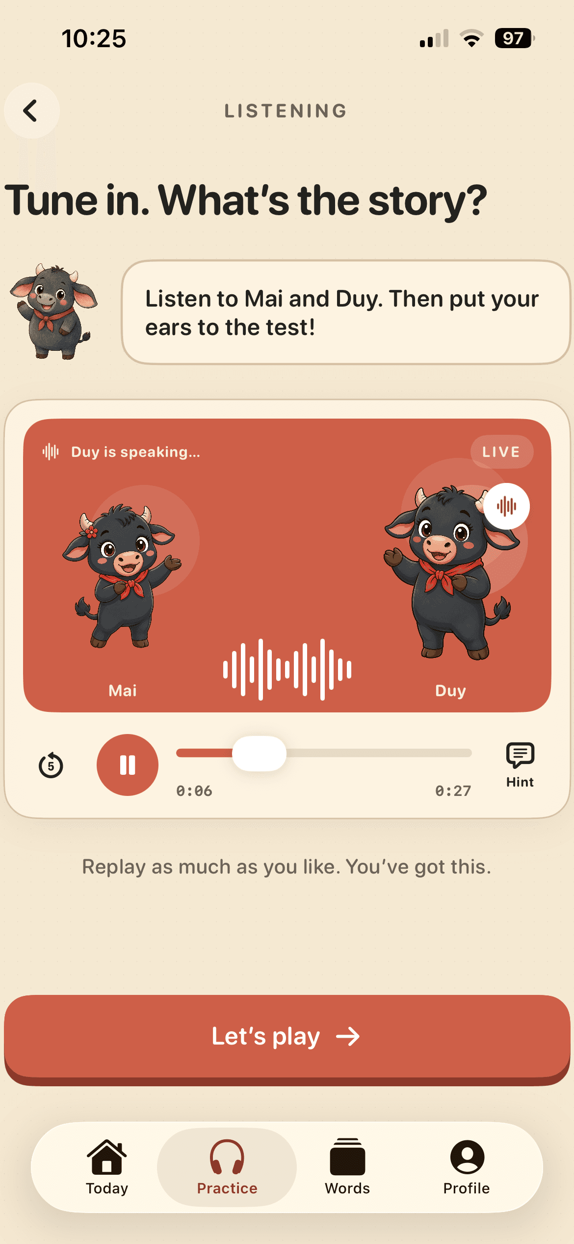 VietBuddy cold-listen exercise